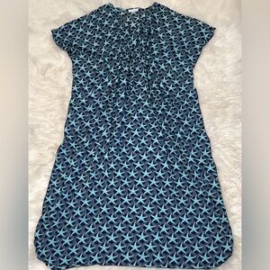 Escapada Aqua/Navy Blue Starfish Printed Krafts Maxi Dress